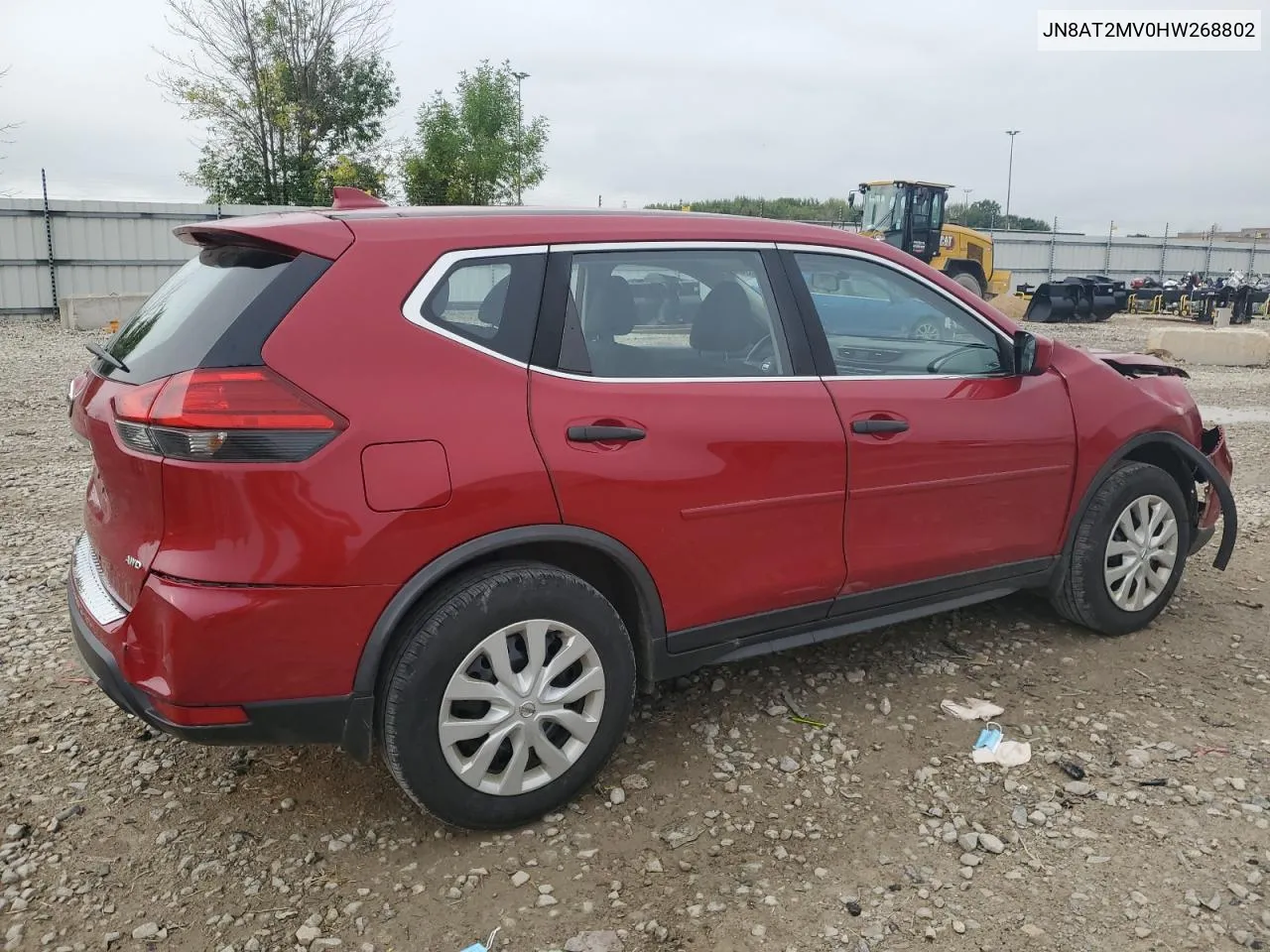 2017 Nissan Rogue S VIN: JN8AT2MV0HW268802 Lot: 68818084