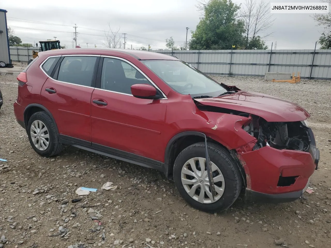 2017 Nissan Rogue S VIN: JN8AT2MV0HW268802 Lot: 68818084