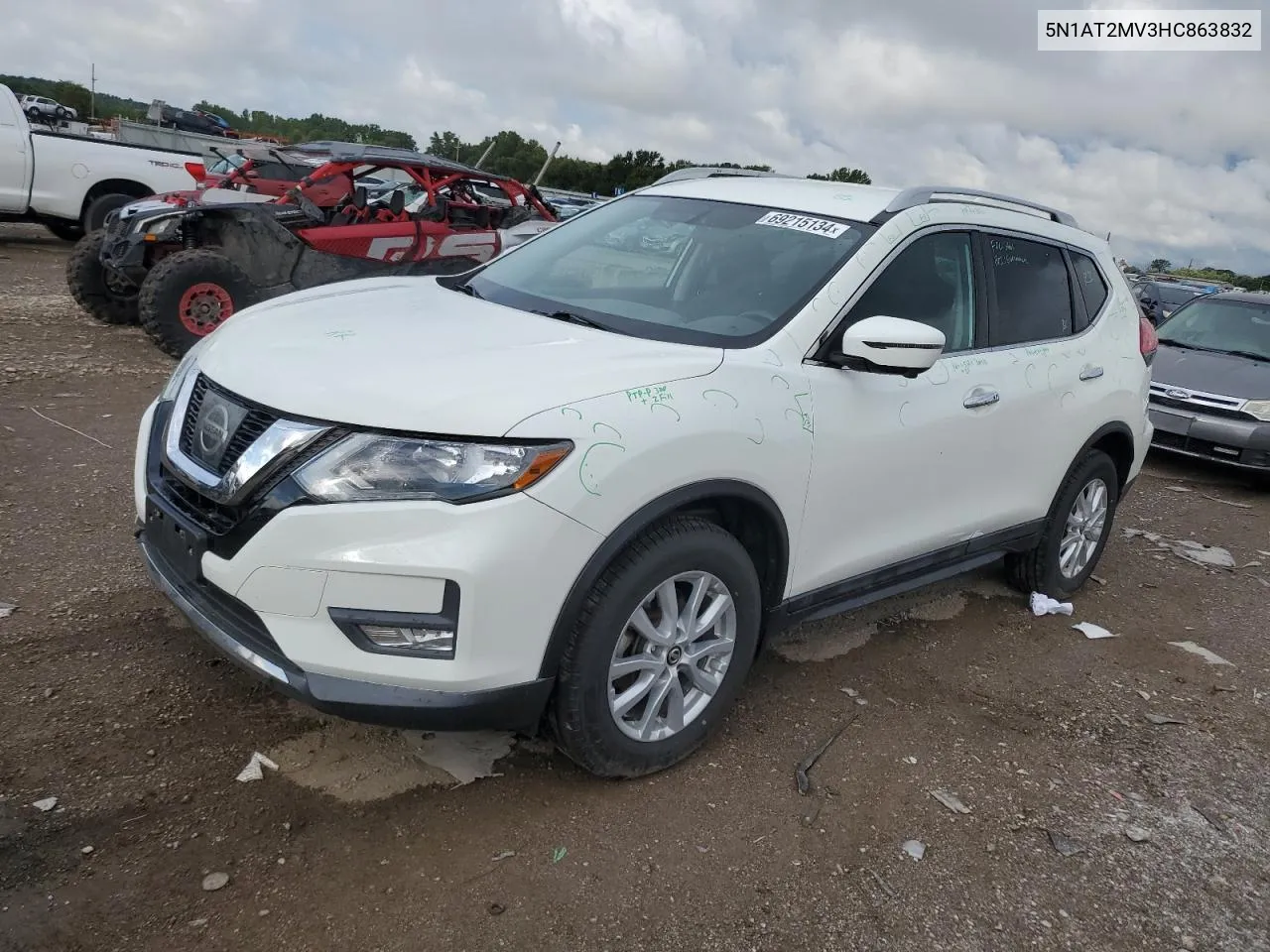 5N1AT2MV3HC863832 2017 Nissan Rogue Sv