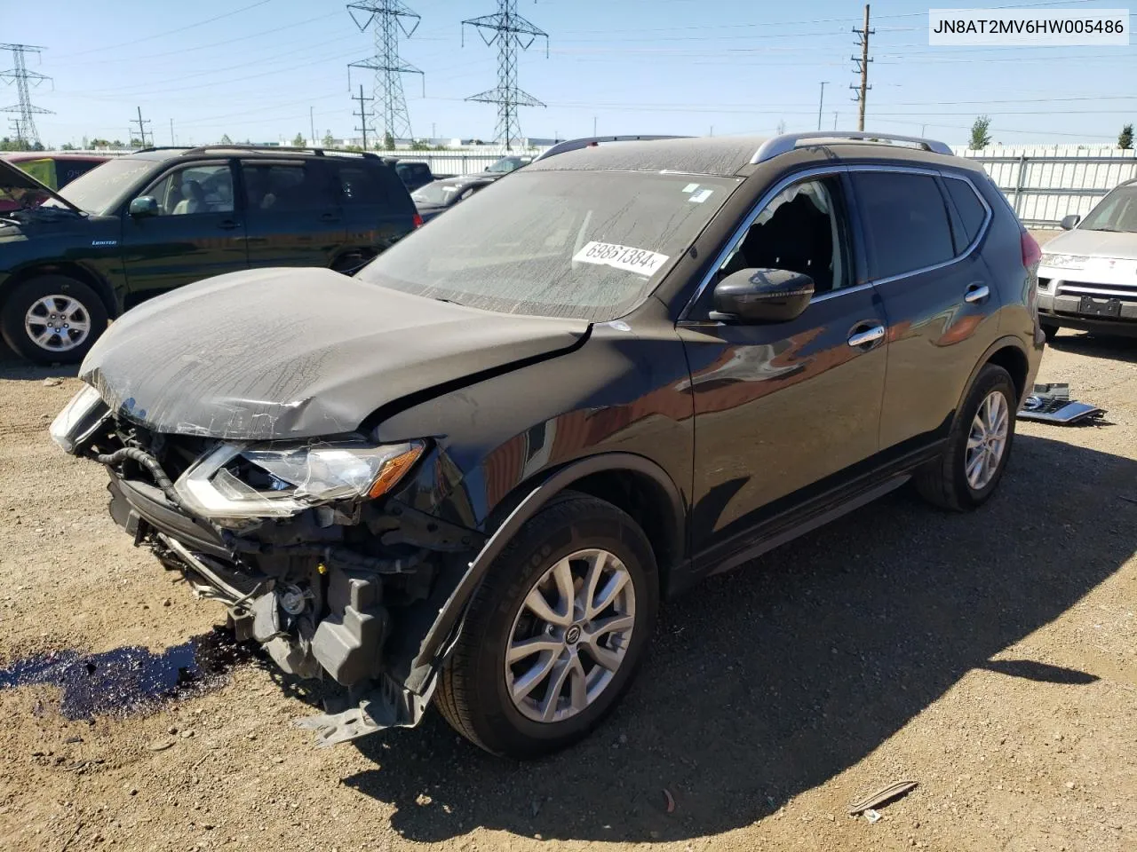 2017 Nissan Rogue S VIN: JN8AT2MV6HW005486 Lot: 69861384