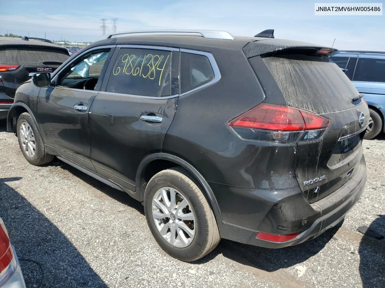 2017 Nissan Rogue S VIN: JN8AT2MV6HW005486 Lot: 69861384