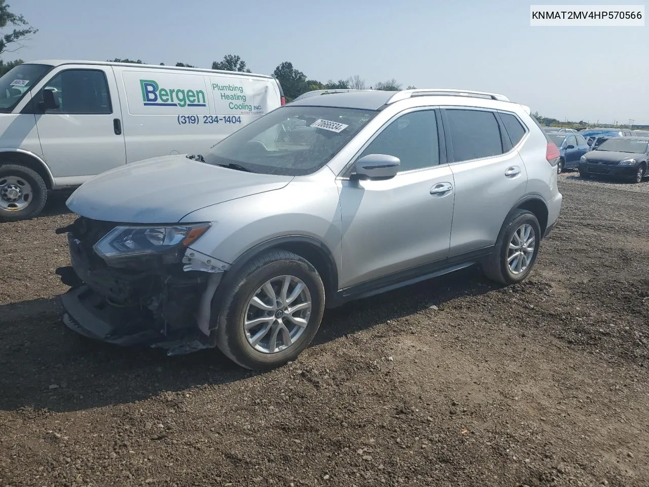 2017 Nissan Rogue S VIN: KNMAT2MV4HP570566 Lot: 70666534