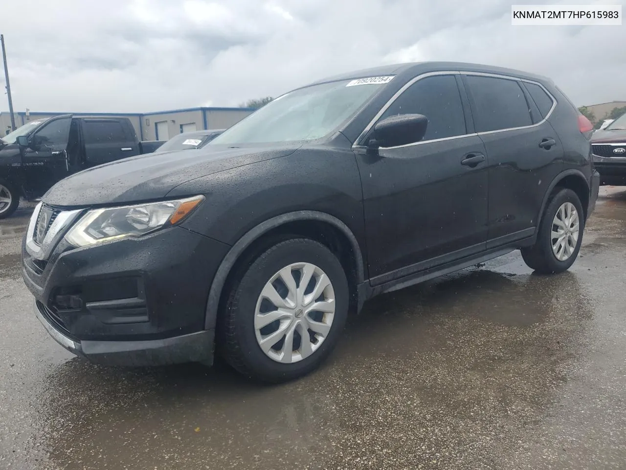 2017 Nissan Rogue S VIN: KNMAT2MT7HP615983 Lot: 70920254