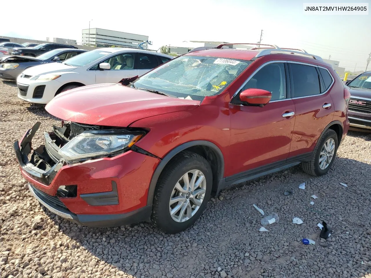 2017 Nissan Rogue S VIN: JN8AT2MV1HW264905 Lot: 71106044