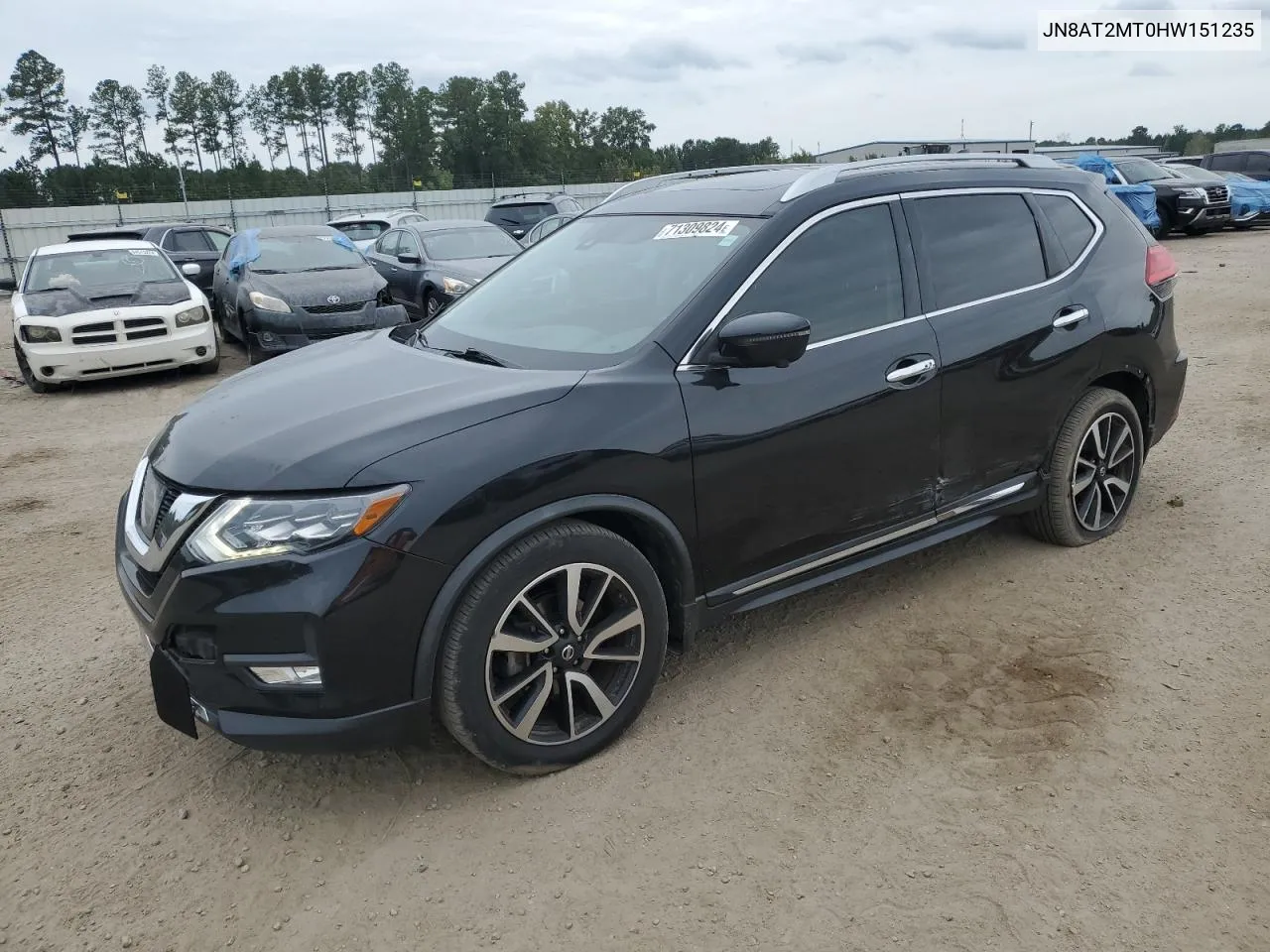 2017 Nissan Rogue S VIN: JN8AT2MT0HW151235 Lot: 71309824