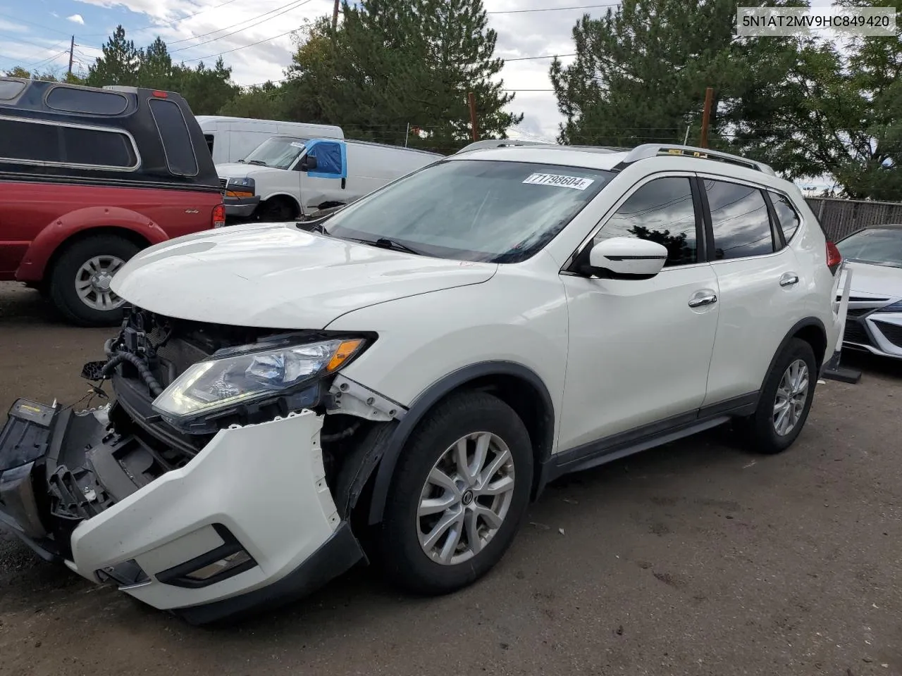 2017 Nissan Rogue Sv VIN: 5N1AT2MV9HC849420 Lot: 71798604