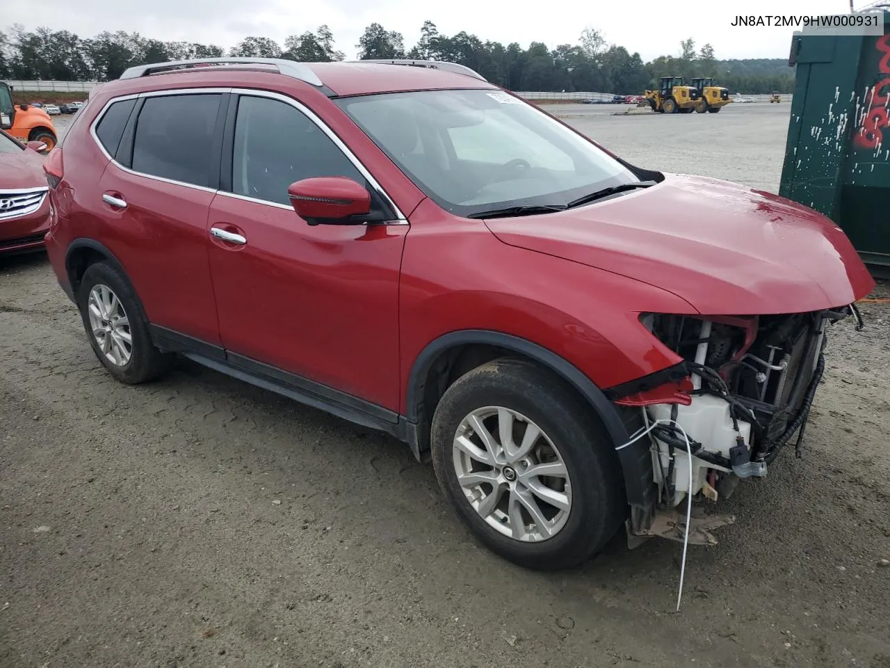 2017 Nissan Rogue S VIN: JN8AT2MV9HW000931 Lot: 72047684