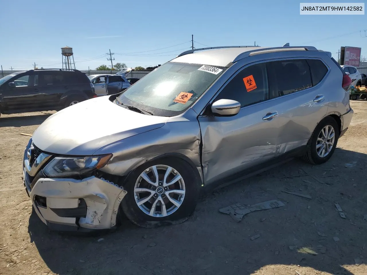 2017 Nissan Rogue S VIN: JN8AT2MT9HW142582 Lot: 72083364