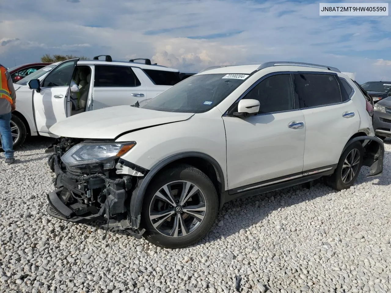 2017 Nissan Rogue S VIN: JN8AT2MT9HW405590 Lot: 72200204