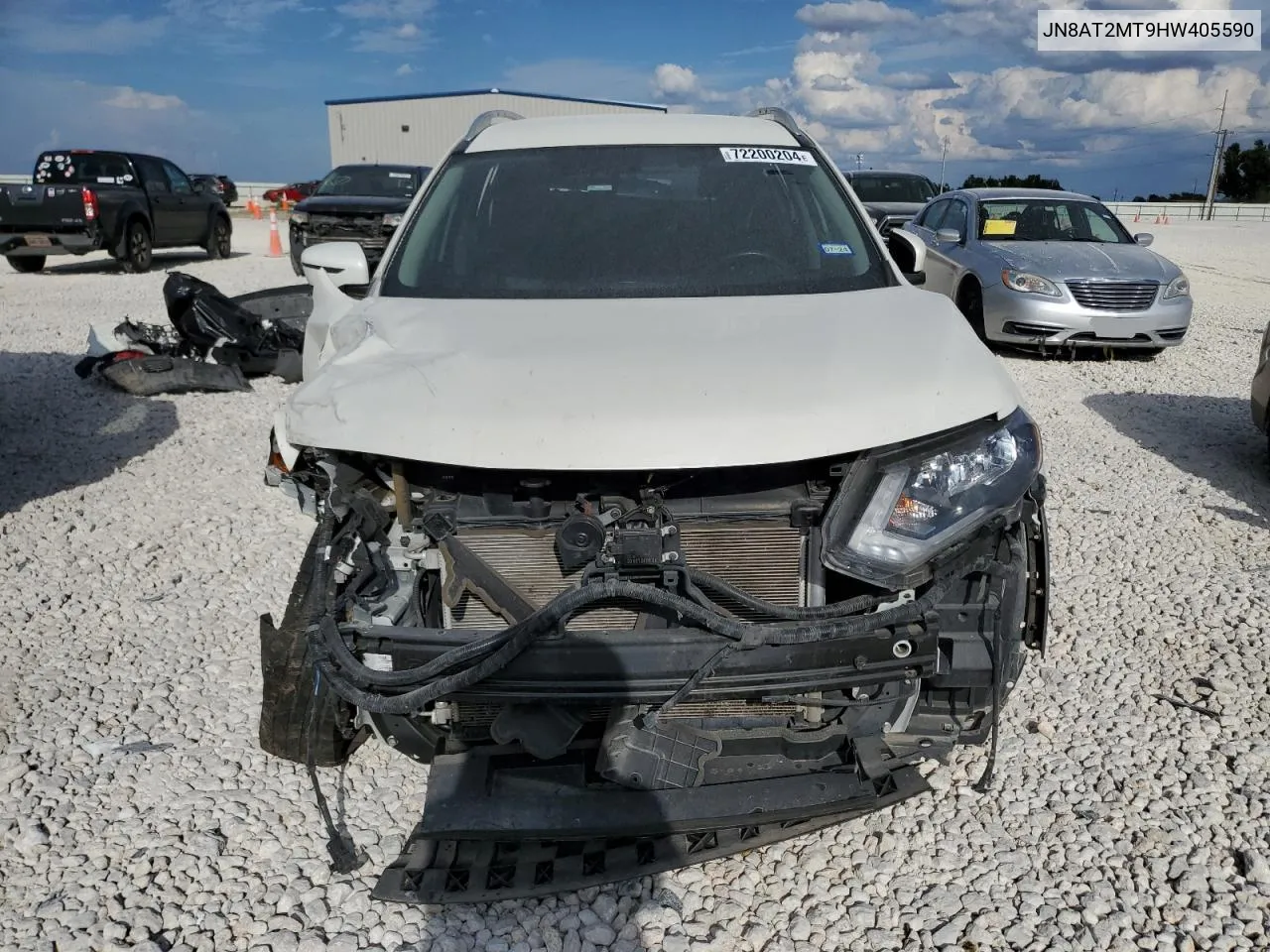 2017 Nissan Rogue S VIN: JN8AT2MT9HW405590 Lot: 72200204