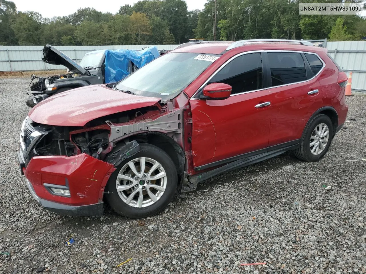 2017 Nissan Rogue S VIN: JN8AT2MT5HW391090 Lot: 72201774