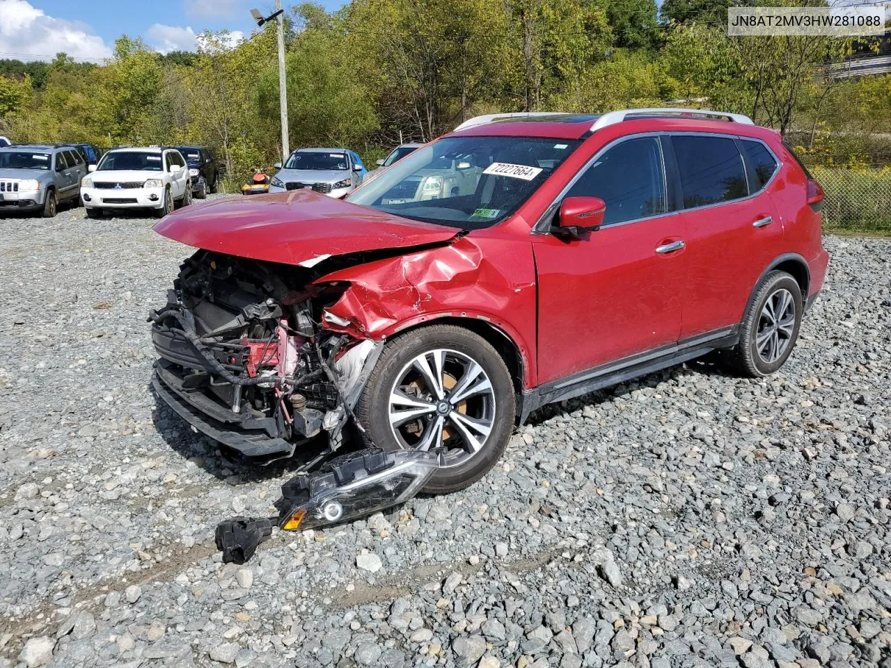 2017 Nissan Rogue S VIN: JN8AT2MV3HW281088 Lot: 72227664