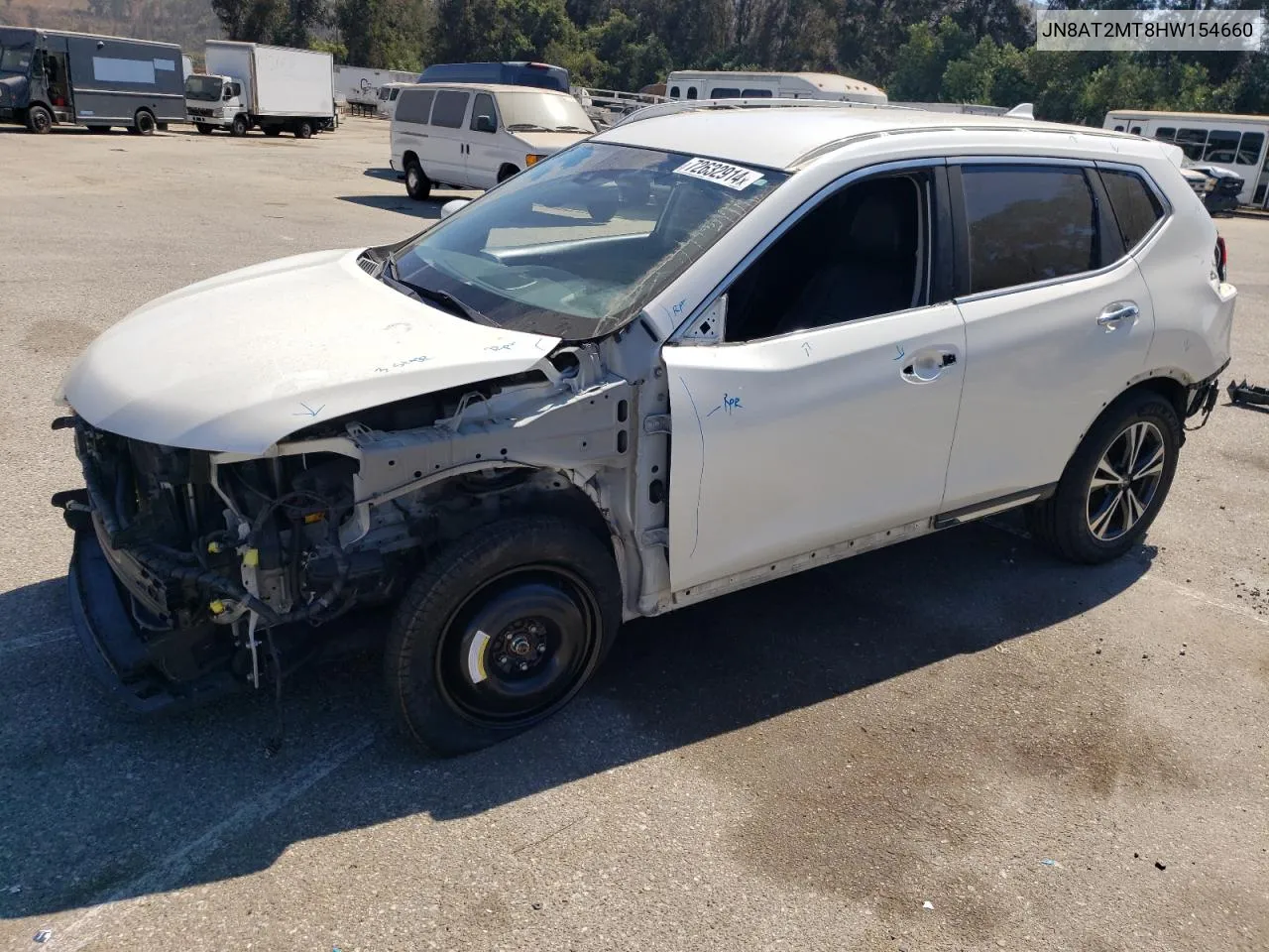 2017 Nissan Rogue S VIN: JN8AT2MT8HW154660 Lot: 72632914