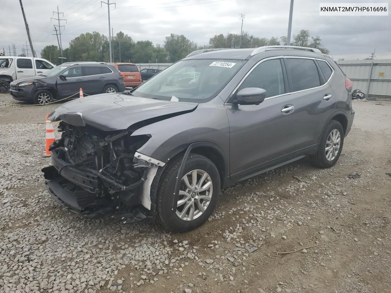 2017 Nissan Rogue S VIN: KNMAT2MV7HP616696 Lot: 72710254