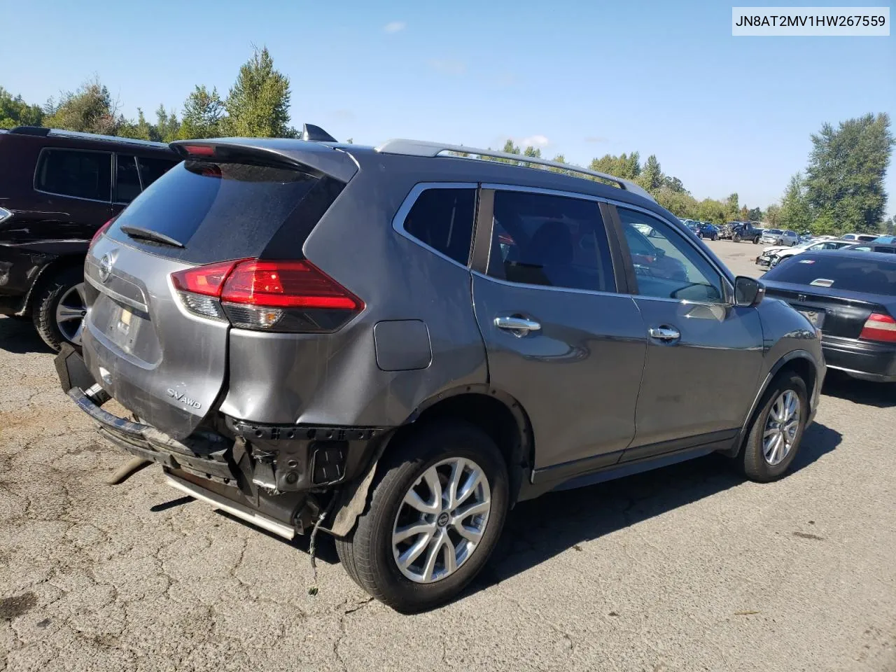 2017 Nissan Rogue S VIN: JN8AT2MV1HW267559 Lot: 72812284