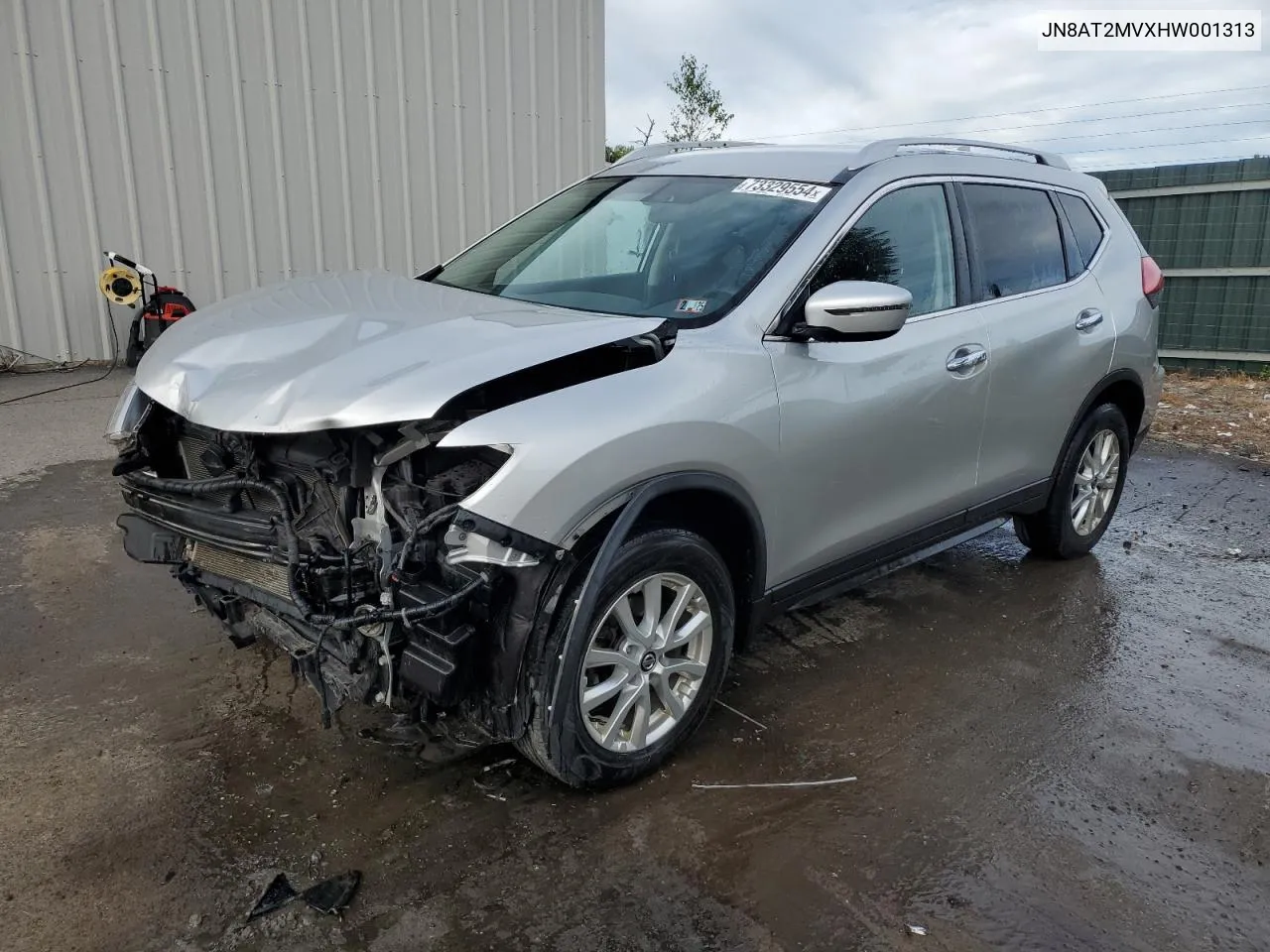 2017 Nissan Rogue S VIN: JN8AT2MVXHW001313 Lot: 73329554