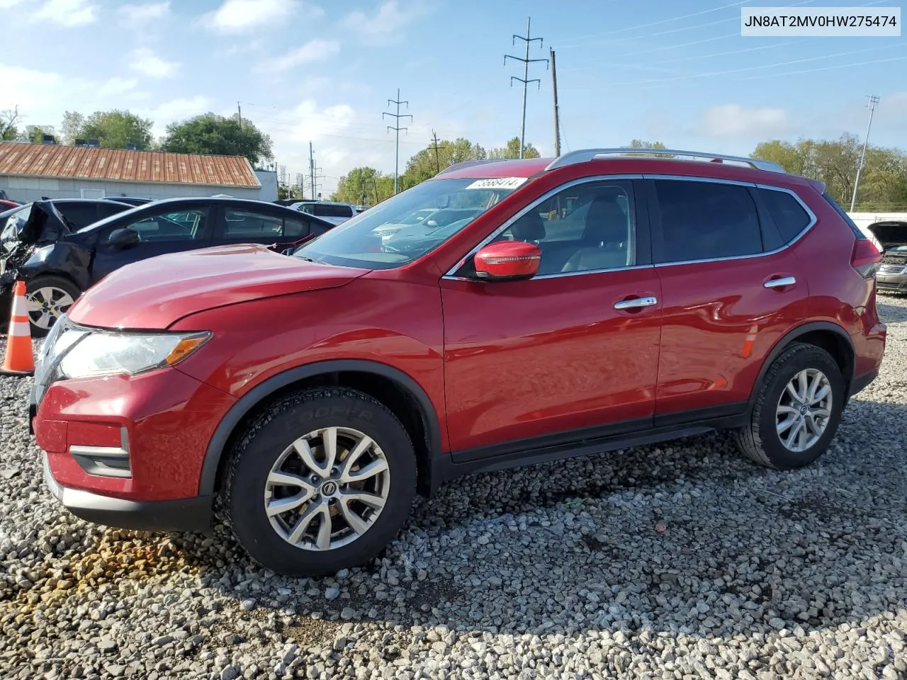 2017 Nissan Rogue S VIN: JN8AT2MV0HW275474 Lot: 73588414