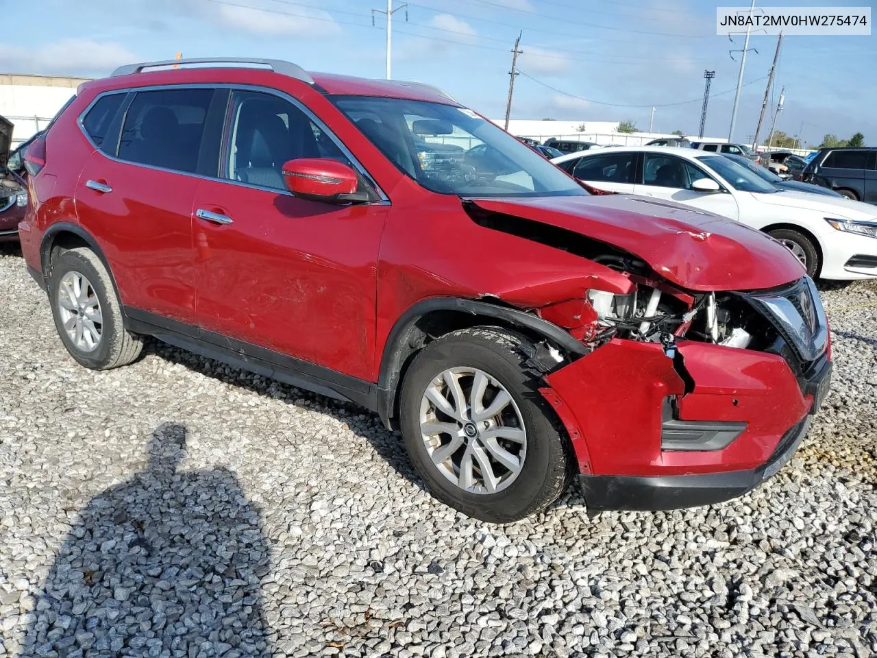 2017 Nissan Rogue S VIN: JN8AT2MV0HW275474 Lot: 73588414