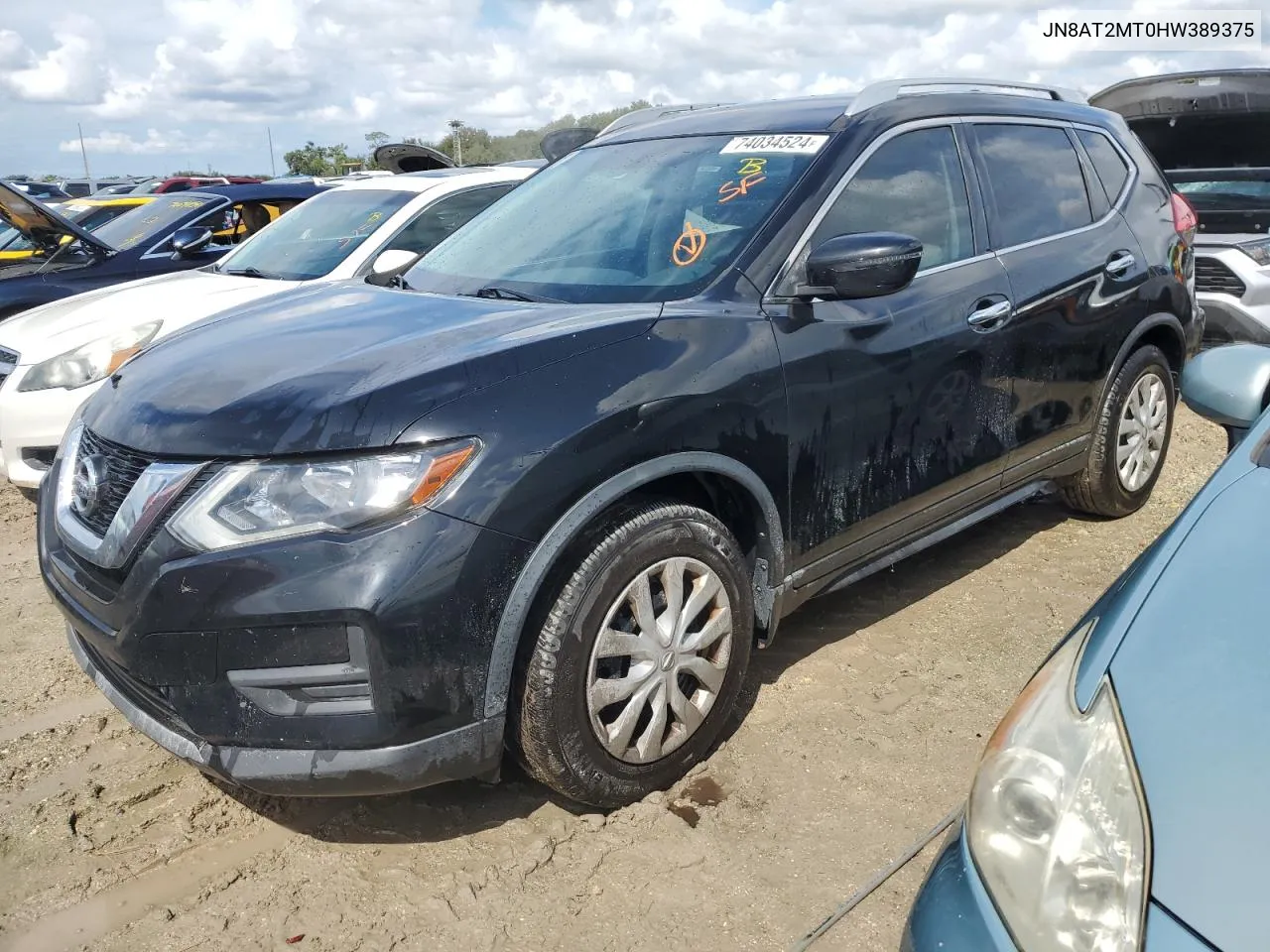 2017 Nissan Rogue S VIN: JN8AT2MT0HW389375 Lot: 74034524