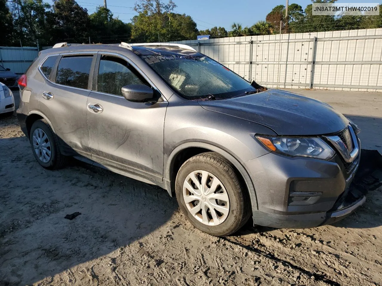 2017 Nissan Rogue S VIN: JN8AT2MT1HW402019 Lot: 74089904