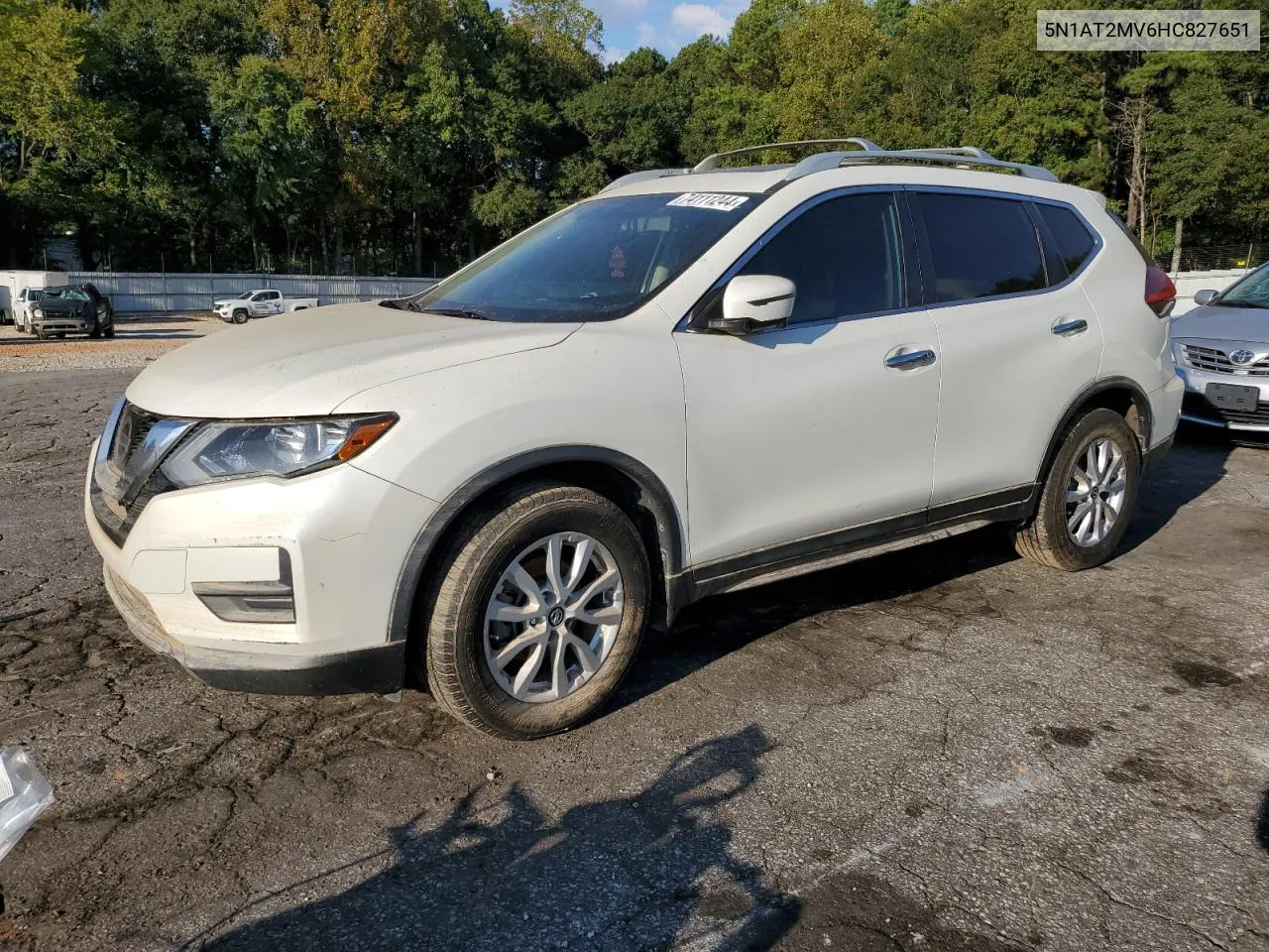 2017 Nissan Rogue Sv VIN: 5N1AT2MV6HC827651 Lot: 74111244