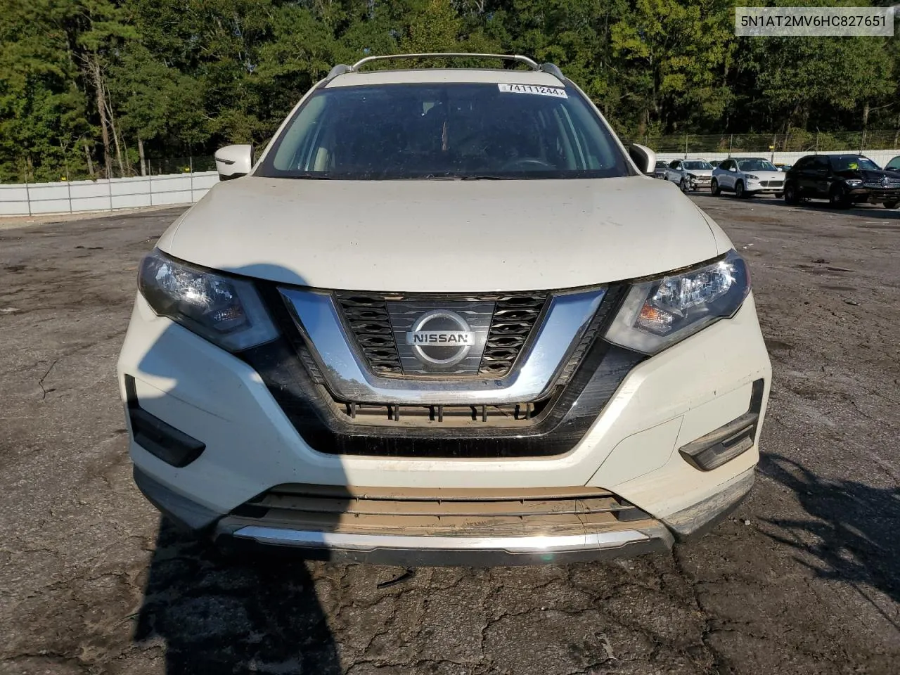 2017 Nissan Rogue Sv VIN: 5N1AT2MV6HC827651 Lot: 74111244