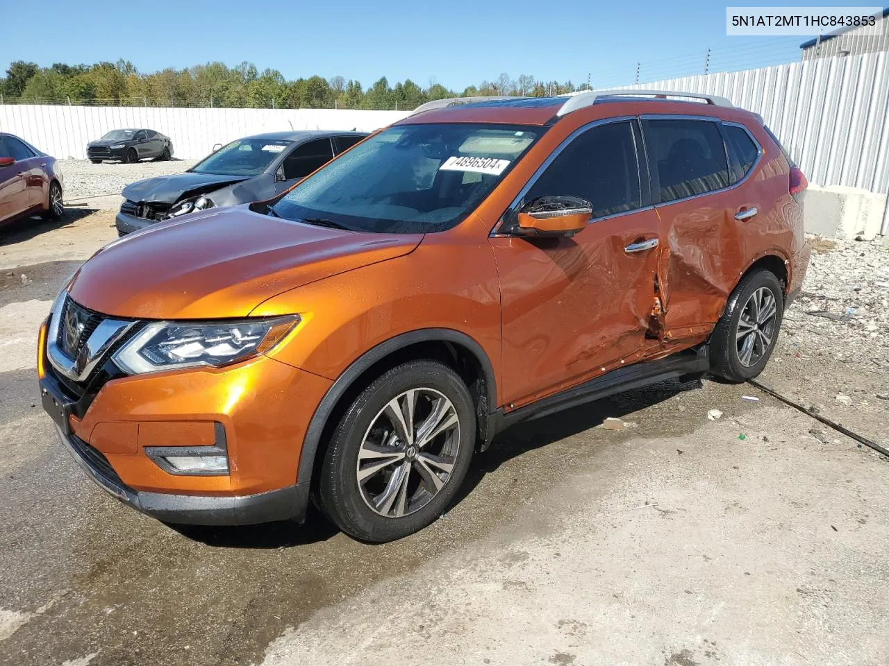 2017 Nissan Rogue S VIN: 5N1AT2MT1HC843853 Lot: 74896504