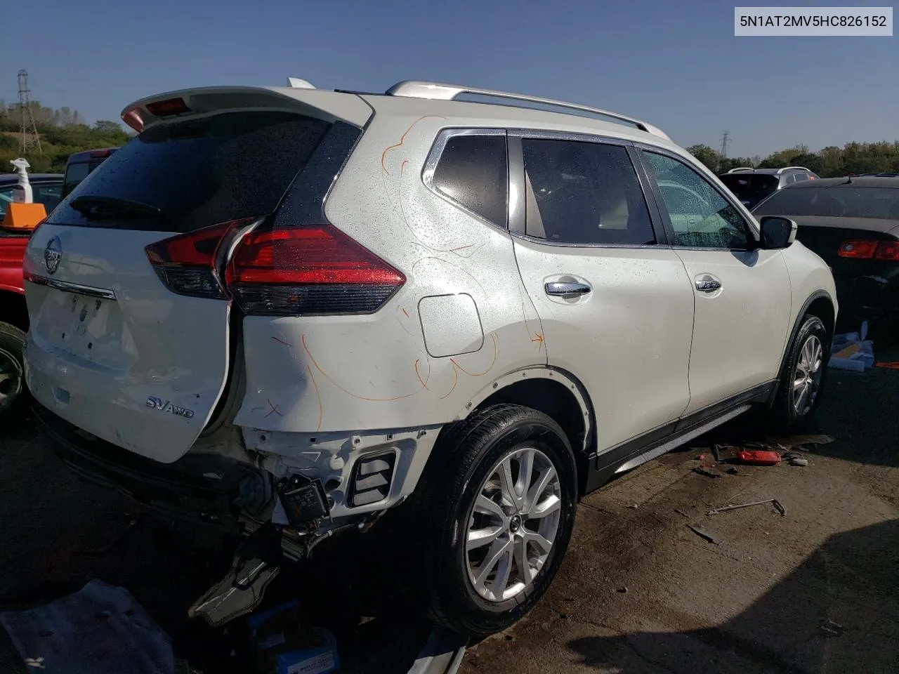 2017 Nissan Rogue Sv VIN: 5N1AT2MV5HC826152 Lot: 74901784