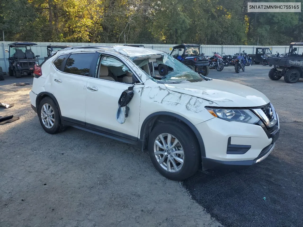 2017 Nissan Rogue Sv VIN: 5N1AT2MN9HC755165 Lot: 74920534