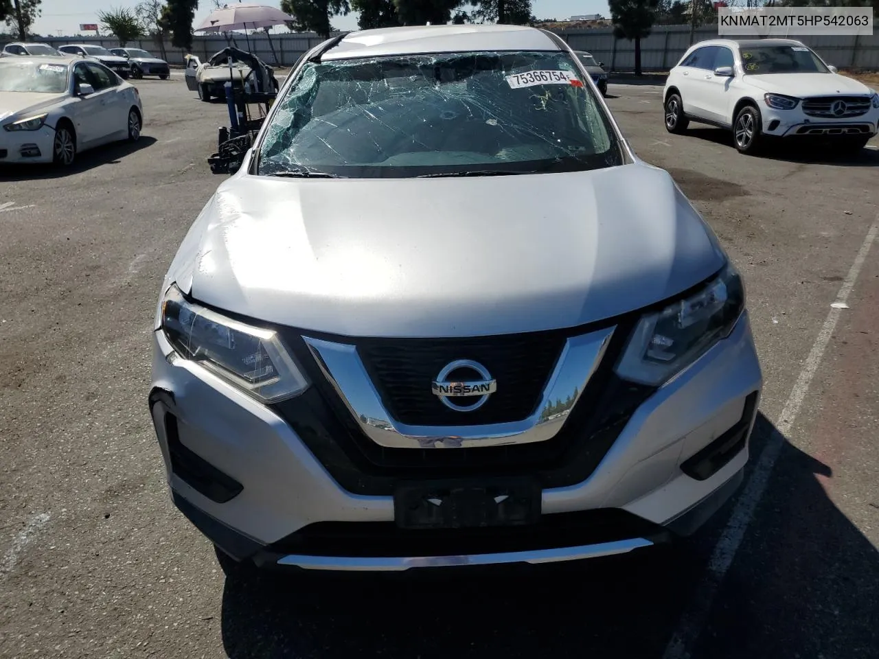 2017 Nissan Rogue S VIN: KNMAT2MT5HP542063 Lot: 75366754