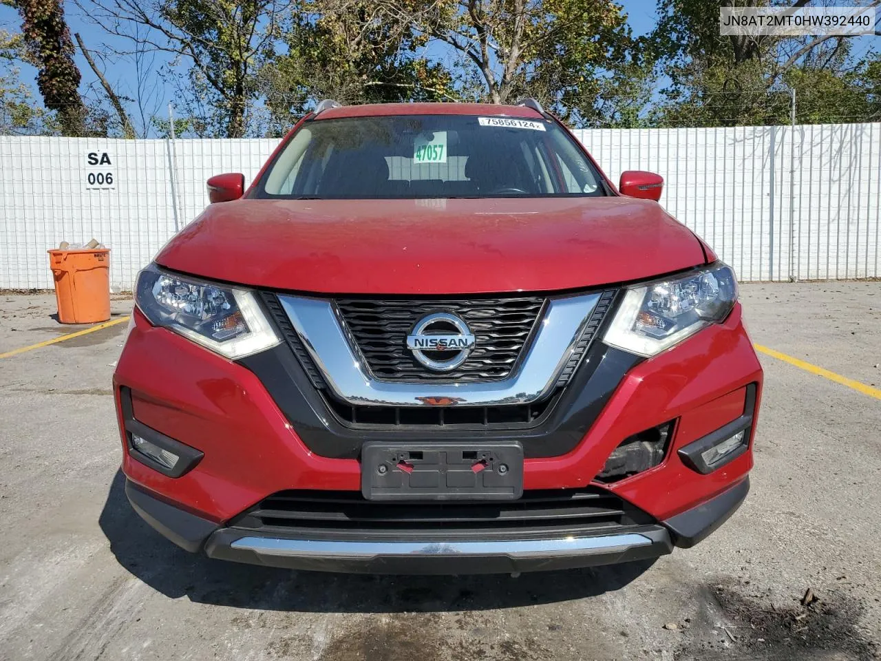 2017 Nissan Rogue S VIN: JN8AT2MT0HW392440 Lot: 75856124