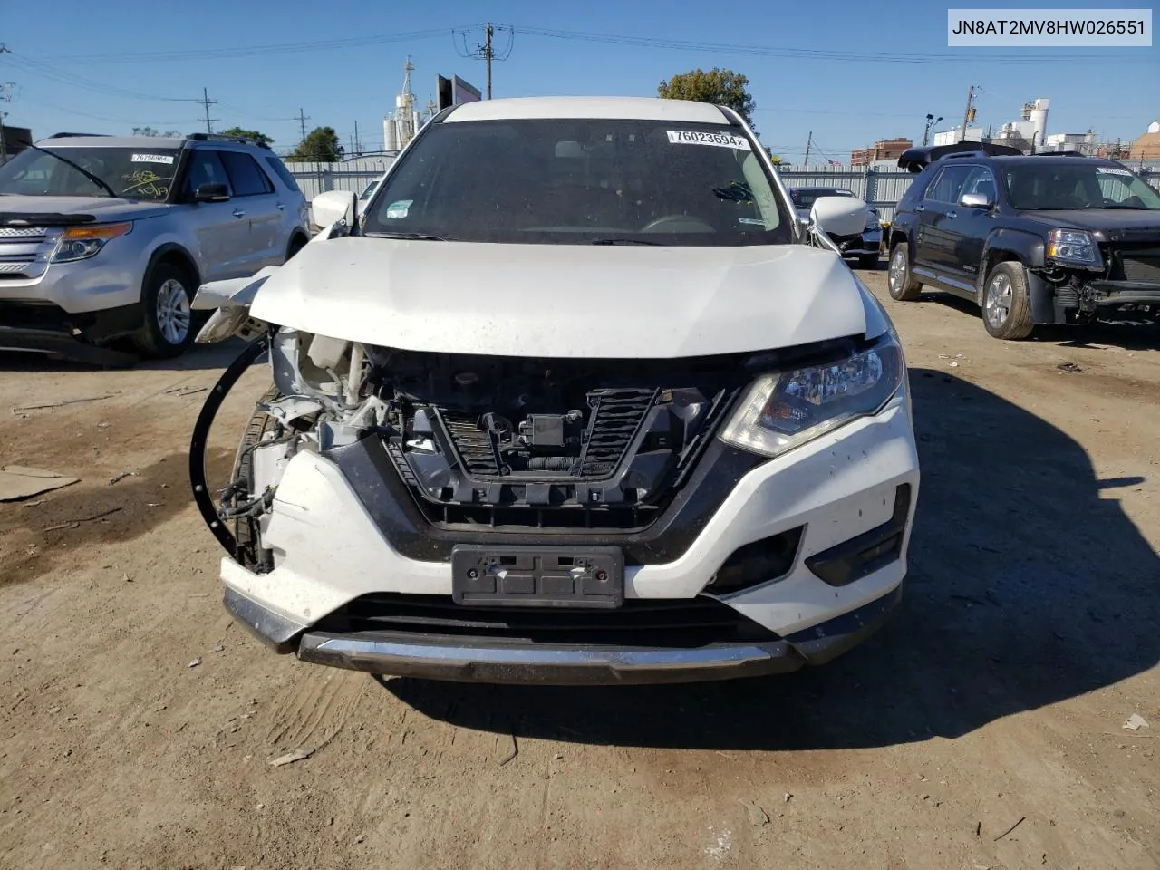 2017 Nissan Rogue S VIN: JN8AT2MV8HW026551 Lot: 76023694