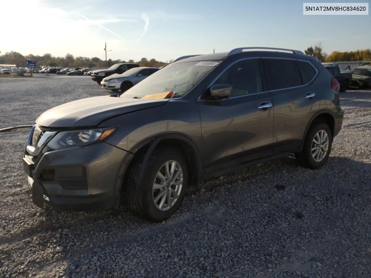 2017 Nissan Rogue Sv VIN: 5N1AT2MV8HC834620 Lot: 77080684