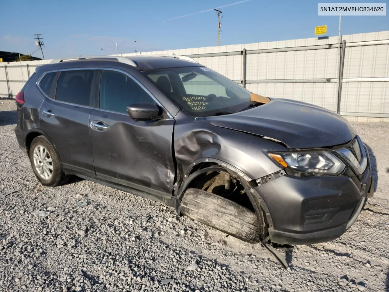 2017 Nissan Rogue Sv VIN: 5N1AT2MV8HC834620 Lot: 77080684