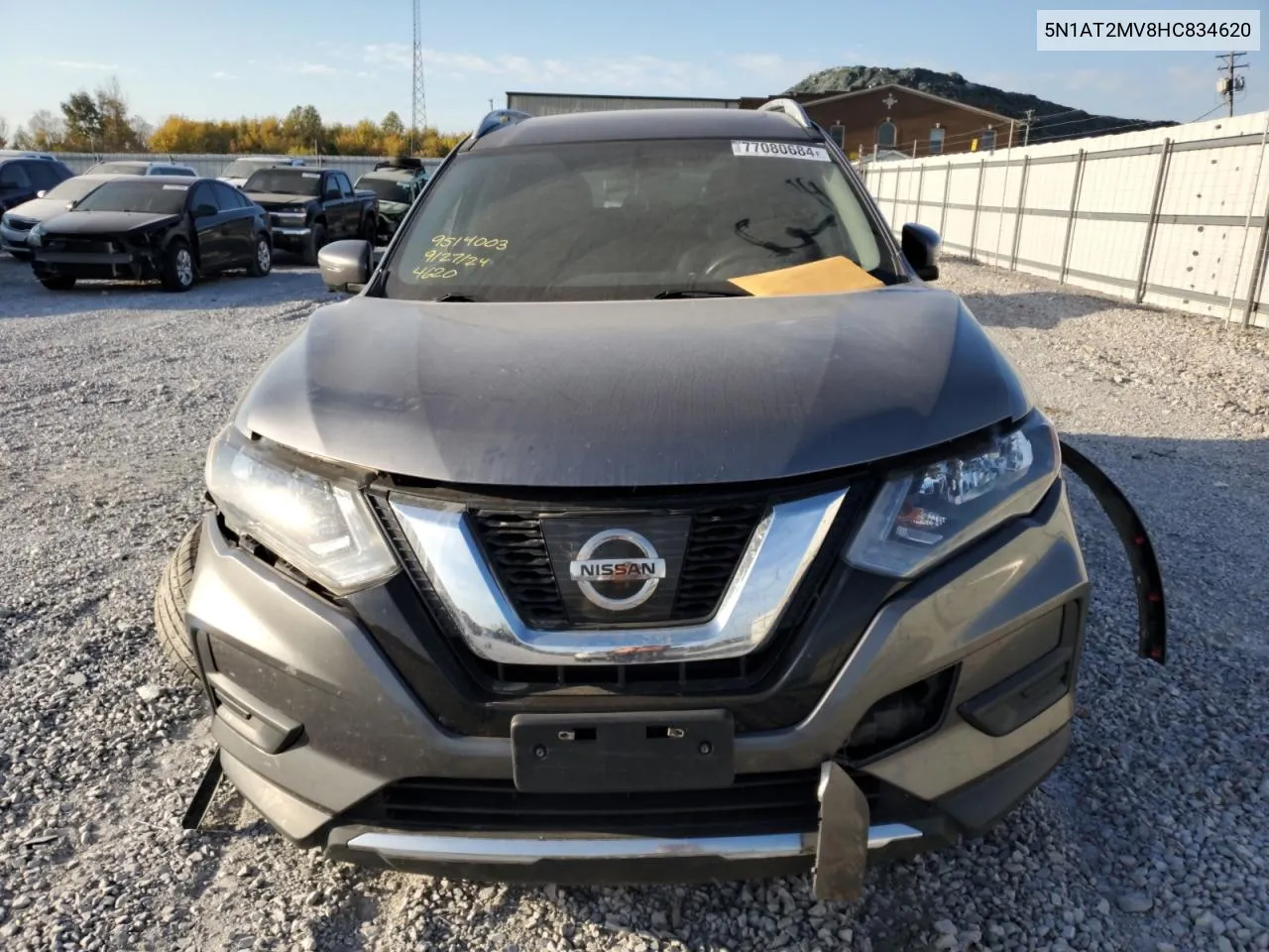 2017 Nissan Rogue Sv VIN: 5N1AT2MV8HC834620 Lot: 77080684