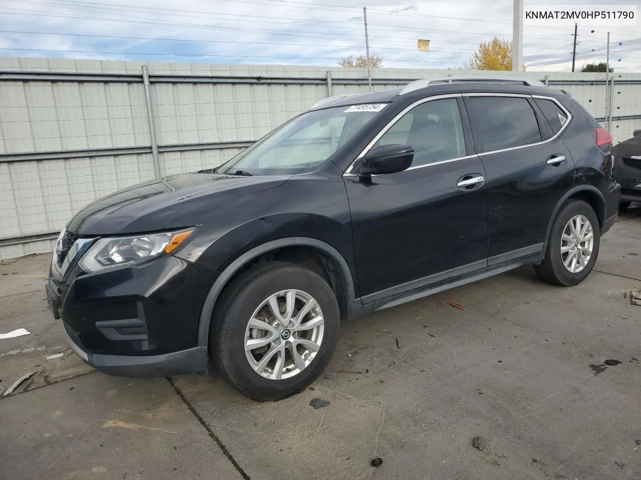 2017 Nissan Rogue S VIN: KNMAT2MV0HP511790 Lot: 77495754