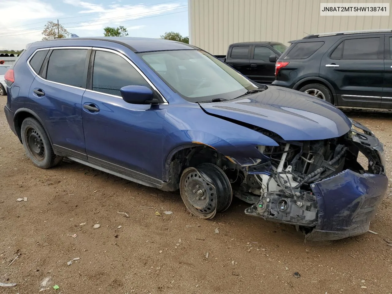 2017 Nissan Rogue S VIN: JN8AT2MT5HW138741 Lot: 77621694