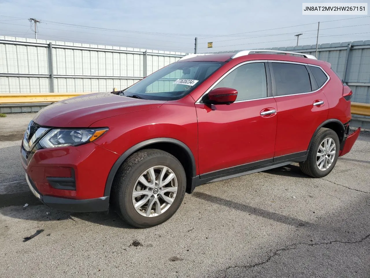 2017 Nissan Rogue S VIN: JN8AT2MV2HW267151 Lot: 77635234