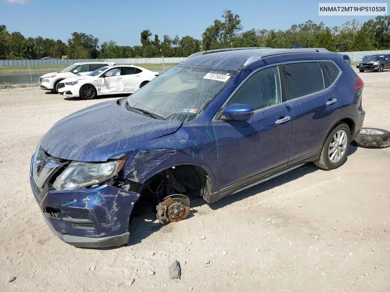 2017 Nissan Rogue S VIN: KNMAT2MT9HP510538 Lot: 77675604