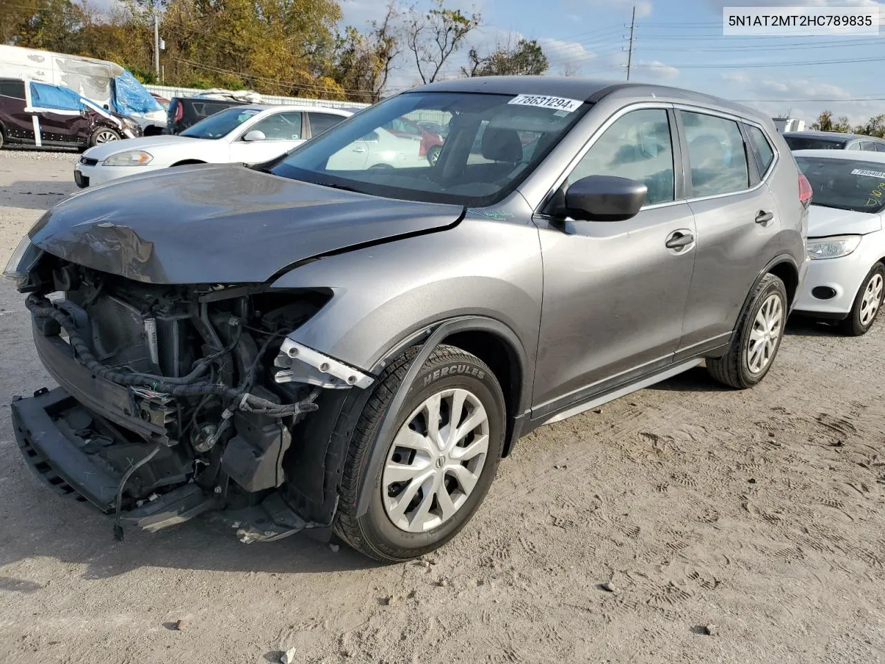 2017 Nissan Rogue S VIN: 5N1AT2MT2HC789835 Lot: 78631294