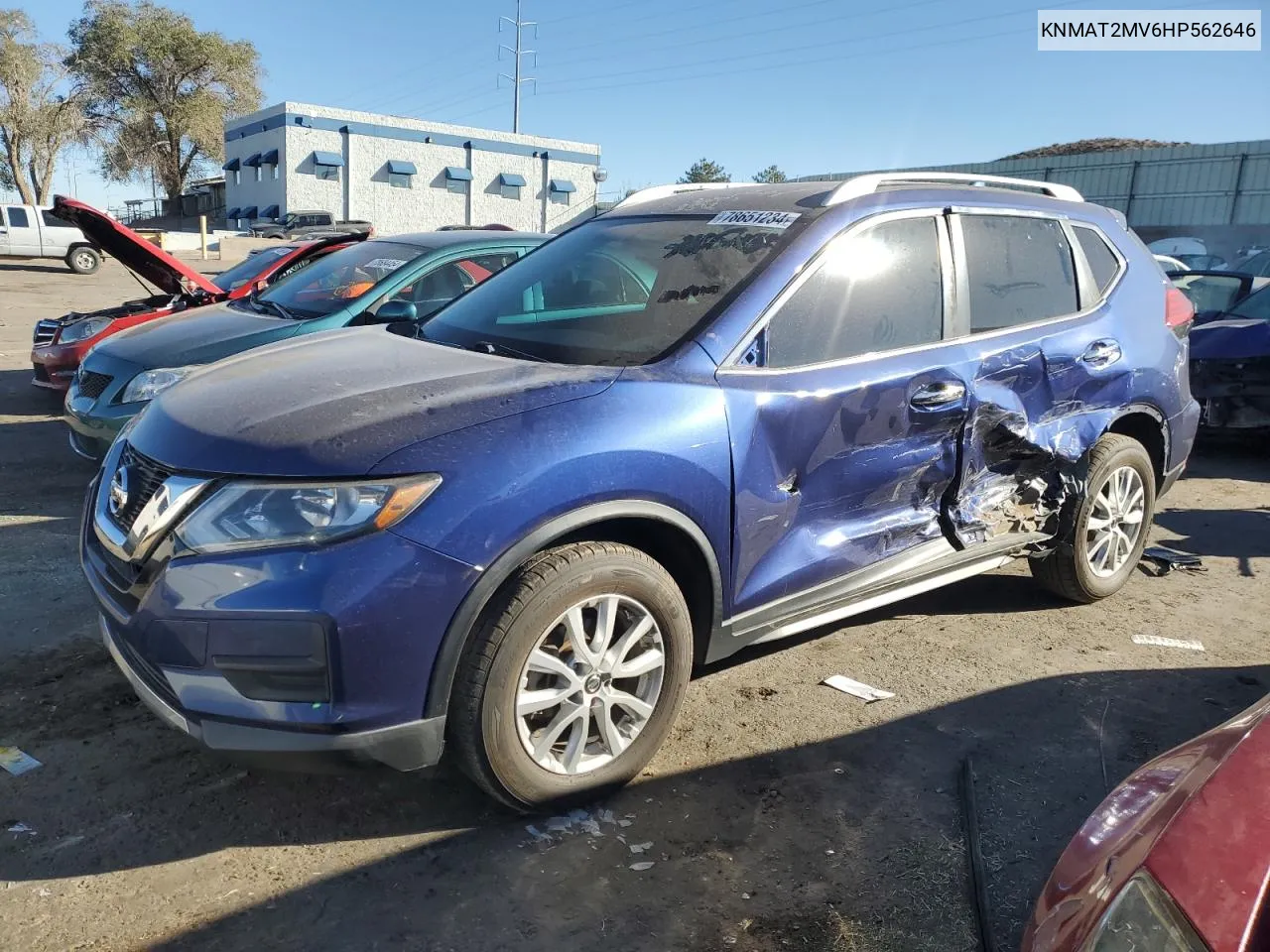 2017 Nissan Rogue S VIN: KNMAT2MV6HP562646 Lot: 78651234