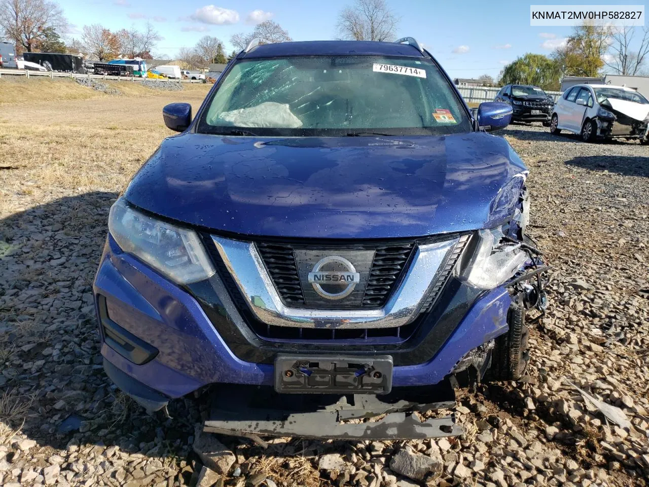 2017 Nissan Rogue S VIN: KNMAT2MV0HP582827 Lot: 79637714