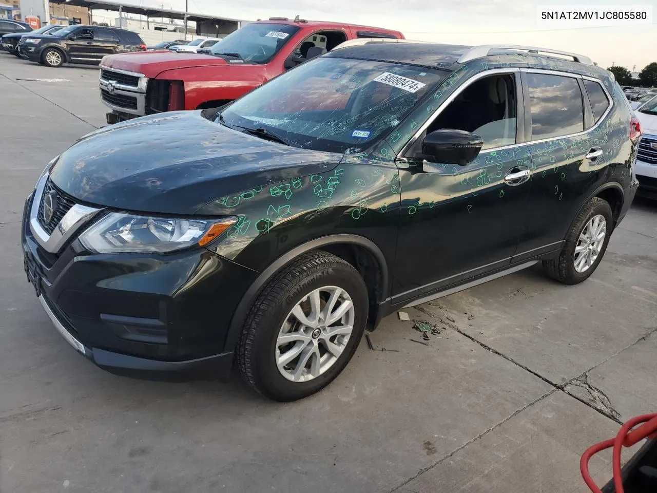 2018 Nissan Rogue S VIN: 5N1AT2MV1JC805580 Lot: 58080474