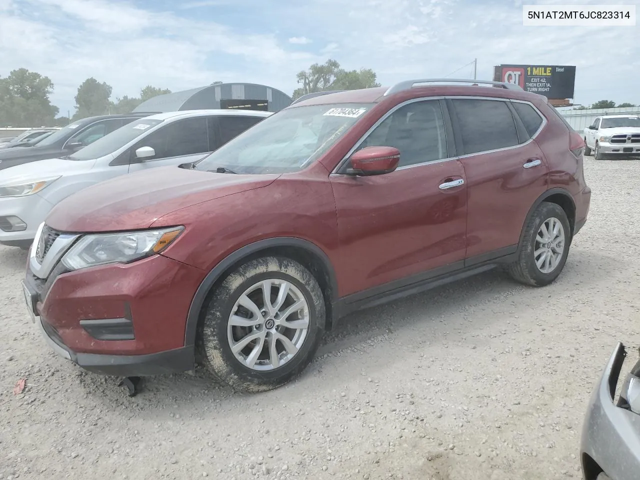 2018 Nissan Rogue S VIN: 5N1AT2MT6JC823314 Lot: 61704364