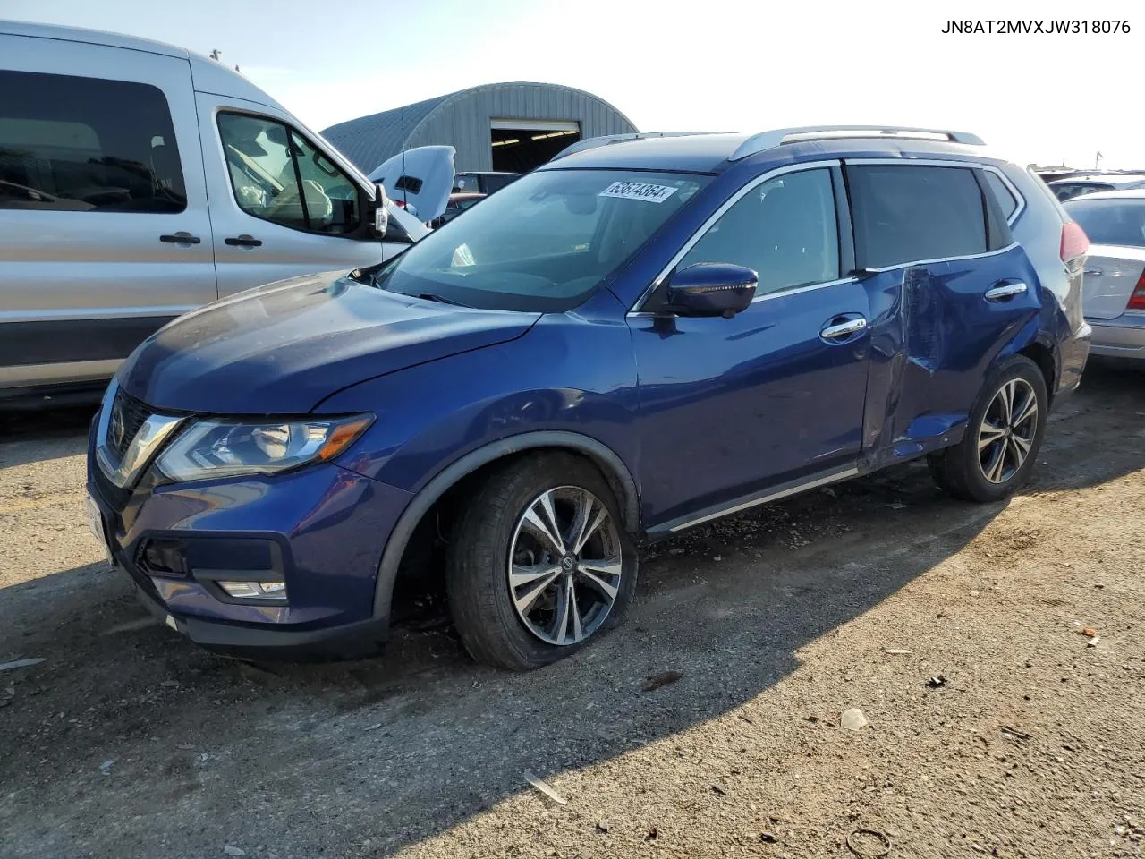 2018 Nissan Rogue S VIN: JN8AT2MVXJW318076 Lot: 63674364