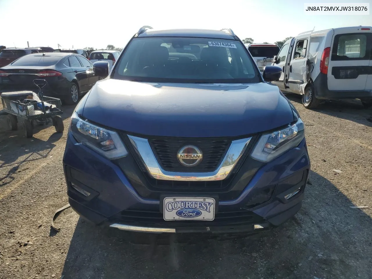 2018 Nissan Rogue S VIN: JN8AT2MVXJW318076 Lot: 63674364