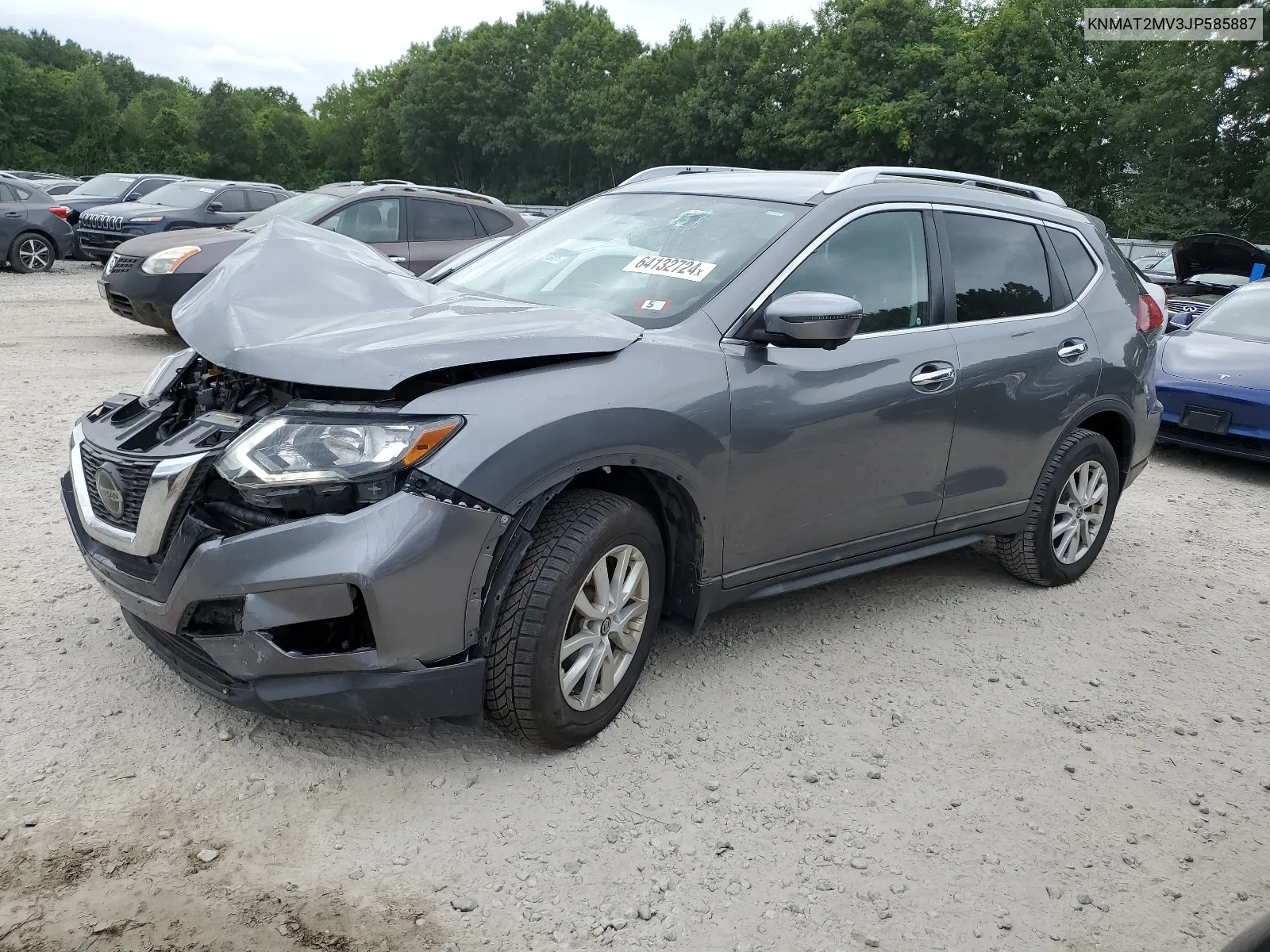 2018 Nissan Rogue S VIN: KNMAT2MV3JP585887 Lot: 64132724