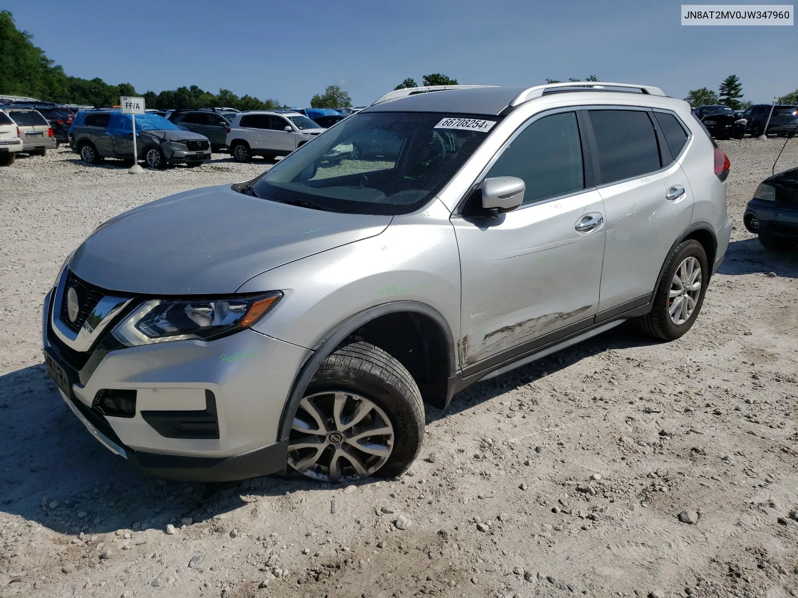 2018 Nissan Rogue S VIN: JN8AT2MV0JW347960 Lot: 66708254