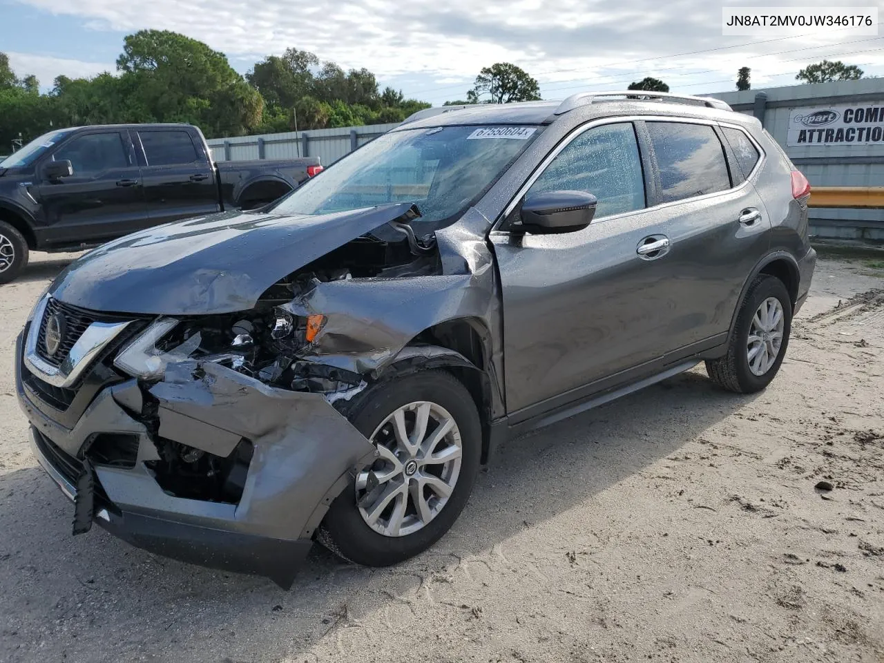 2018 Nissan Rogue S VIN: JN8AT2MV0JW346176 Lot: 67550604