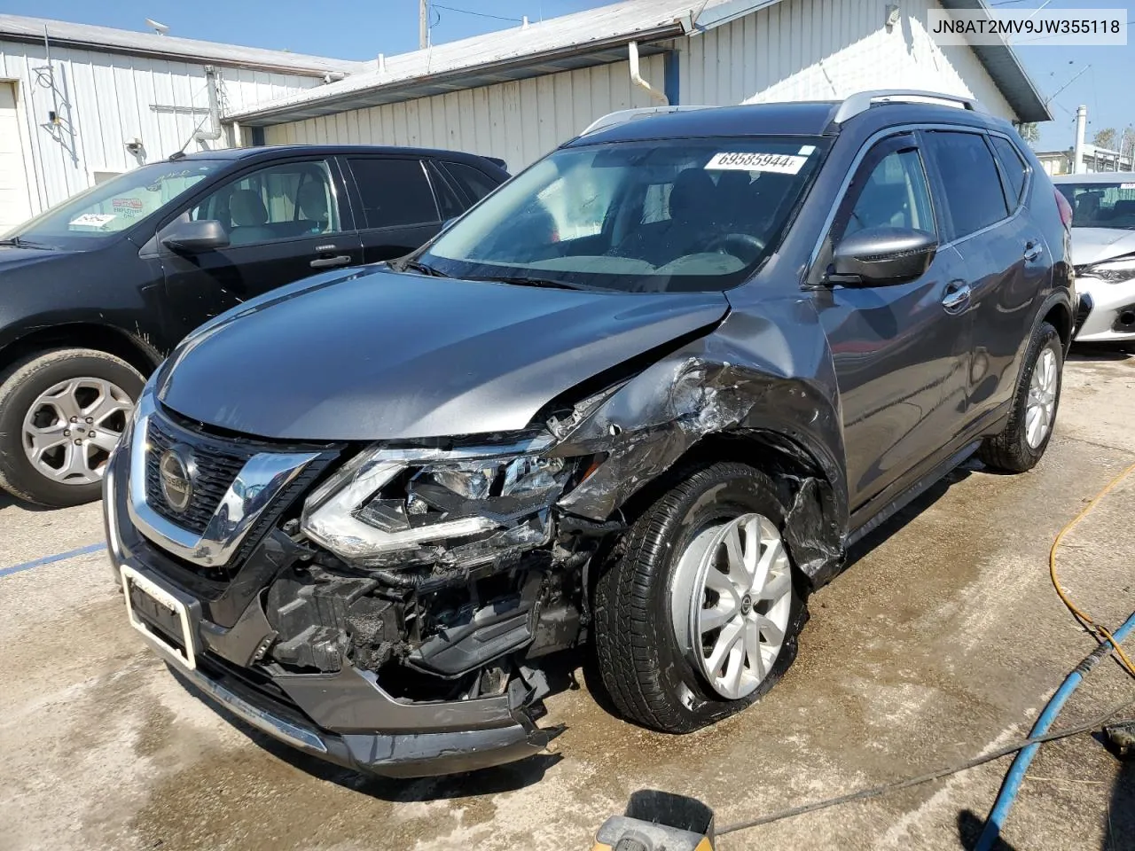 2018 Nissan Rogue S VIN: JN8AT2MV9JW355118 Lot: 69585944